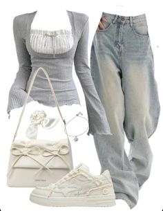 Cute Outfits White Background, Aesthetic Tops Outfit, Y2k Outfits Female, 2000s Clothes Aesthetic, Cute Style Outfits Girly, Fav Aesthetic Outfit, Diffrent Aesthics Style, Dazecore Outfit, Clothing Inspiration Aesthetic