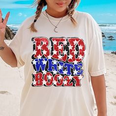 Red White and Boozy 4th of July Shirt, Big USA Tshirt, USA Comfort Colors Shirt, Comfort Colors Usa Flag Tee, Usa Comfort Colors Tee, Usa Hi, welcome to CCAPPARELTX! If you are looking for trendy lifestyle apparel for your best moments in life, then you have come to the right place. You can find comfortable and casual clothing that you can CUSTOMIZE, for you and your loved ones. We hope you enjoy your time at our shop, the processing time is currently 1-5 days. If you would like to rush your ord Red Letter Print Shirt For Summer, Casual Red T-shirt With American Flag Print, Red Shirt With Text Print For Summer, Red Crew Neck T-shirt With Flag Print, Relaxed Fit Letter Print Tops For 4th Of July, 4th Of July Graphic Tee With Crew Neck, Graphic Tee For 4th Of July With Crew Neck, Red Casual T-shirt With Flag Print, Red Cotton Top For 4th Of July