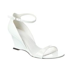 Price As Marked About The Brand: The Gancini, The Vara, And All The Icons In-Between. Please Note: B Indicates Narrow Sizing; C Indicates Standard Sizing; D Indicates Wide Sizing; M Indicates Medium Sizing. Made In Italy Vidette Leather Wedge Sandal In Optic White Leather With Silver-Tone Hardware Adjustable Ankle Strap With Buckle Closure Lightly Padded Leather Insole Smooth Leather Sole 3in Heel Please Note: All Measurements Are Approximate And Were Taken From A Size 7; Slight Variations May O Luxury Formal Wedge Sandals With Heel Loop, Luxury Wedge Sandals With Heel Strap For Formal Events, Luxury Wedge Sandals With Heel Strap For Formal Occasions, Elegant Patent Leather Wedge Sandals For Evening, White Leather Wedge Sandals For Party, Designer Ankle Strap Wedge Sandals For Formal Occasions, Modern Closed Toe Wedge Sandals For Formal Events, Modern Closed Toe Wedge Sandals For Formal Occasions, Luxury Leather Wedge Sandals For Formal Occasions