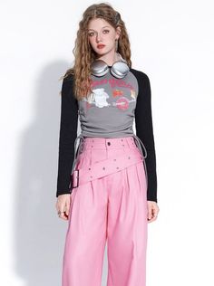 ❤︎Pink drape straight wide casual pants❤︎ Trendy Pink Parachute Pants, Trendy Pink Parachute Pants For Spring, Pink High Waist Parachute Pants For Spring, Pink Wide-leg Parachute Pants For Spring, Trendy Pink Wide Leg Parachute Pants, Pink High-waisted Cotton Parachute Pants, Pink Baggy Wide Leg Parachute Pants, Casual High-waisted Pink Wide Leg Pants, Pink Wide Leg Parachute Pants For Spring