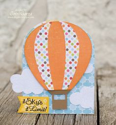 a card with a hot air balloon on it