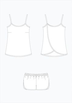 Lakeside Pajamas | Grainline Studio Stretch Camisole For Summer Loungewear, Stretch Sleepwear With Built-in Bra For Summer, Summer Stretch Camisole For Lounging, Summer Seamless Pajama Shorts For Loungewear, Summer Tank Top With Built-in Bra For Sleep, Sporty Stretch Summer Sleepwear, Summer Cotton Camisole For Sleepovers, Stretch Pajama Shorts For Summer Loungewear, Seamless Summer Camisole Sleepwear