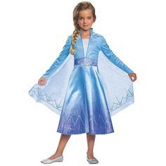 Elsa Deluxe from the new movie, Frozen II. Dress up as Queen Elsa. Dress has detachable cape. Care Instructions: Hand wash cold water with mild soap. Do not bleach. Tumble dry low. Do not iron. Do not dry clean. For best results hang or lay flat to dry. Elsa Toys, Elsa Halloween, Film Frozen, Frozen 2 Elsa, Costume Disney, Lps Toys, Elsa Costume, Frozen Costume, Elsa Dress