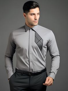 Grey Shirt, Stylish Shirts, Shirt Pattern, Aza Fashion, Semi Formal, Cotton Shirt, Shirt Shop