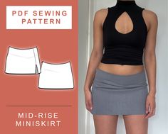 a woman wearing a skirt and top sewing pattern