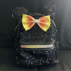 - Adjustable Straps - Zipper Closure - Perfect Condition - Never Used Black Disney Backpack For Halloween, Black Disney Backpack For Travel, Themed Black Backpack For Everyday Use, Black Minnie Mouse Standard Backpack, Black Disney Backpack For Disney Fan Events, Black Backpack With Zipper For Disney Fan Events, Disney Loungefly, Halloween Candy Corn, Loungefly Bag