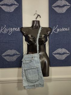 This one-of-a-kind denim Krossbody is casual glam at it's best. Easy to wear, machine washable and timeless style. Fitted Washed Blue Cutoff Jeans, Trendy Cotton Jeans For Night Out, Distressed Cotton Jeans For Day Out, Casual Cotton Jeans For Night Out, Fitted Washed Cutoff Jeans, Washed Fitted Cutoff Jeans, Fitted Acid Wash Jeans For Summer, Dark Wash Cotton Jeans For Night Out, Casual Denim Jeans For Night Out