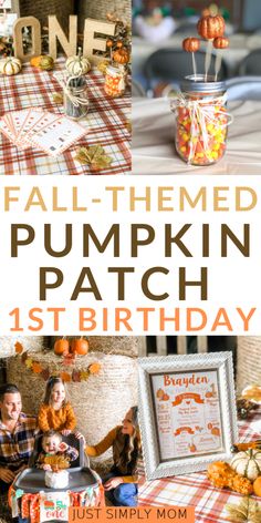 fall themed pumpkin patch 1st birthday party with free printables from just simply mom