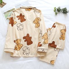 The Cute Bear Pajama Set Original Pajamas Hibernate together with the teddy bear this winter! This cute teddy on the classic pajama set is warm and comfortable. We are passionate about fabric and textile materials and have thus created the best, most comfortable yet practical line of pajamas. This loungewear is all you need to help relax at home. They are soft and easy to touch which projects versatility and effortless grace in every step you take. Made to make you feel good, each of our Original Pajamas is an expression of our love for self-care, practicality and a dash of flirty fun. How it’s made: Each of the pajamas is sourced from the finest quality fabric, sewn together by quality workmanship. Made with cotton Non-bleeding colours and prints Unshrinkable, wrinkle-resistant fabric, al Lounging Outfit, Classic Pajamas, Cute Teddy, Sleep Wear, Every Step You Take, Cute Bear, Cute Bears, Knitting Materials, Stretchy Material