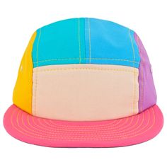 Cake Frosting 5 Panel Hat – Mokuyobi Retro Short Brim Hat For Travel, Retro Short Brim Travel Hat, Multicolor Snapback Baseball Cap For Outdoor, Multicolor Flat Bill Baseball Cap For Outdoor, Adjustable Multicolor Baseball Cap For Outdoor, Adjustable Short Brim Functional Hat, Functional Adjustable Short Brim Hat, Pink 5-panel Snapback Hat For Streetwear, Retro Multicolor Hats For Outdoor