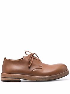 tan brown leather front lace-up fastening round toe stacked sole Shoes Brown, Derby Shoes, Leather Lace, Chukka Boots, Leather And Lace, Tan Brown, Lace Front, Mars, Derby