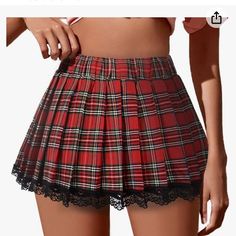 Nwt Avidlove Super Cute High Waisted Pleated Multiple Colors Plaid A-Line Mini Skaters Skirt, Stretchy Waistband, 95% Percent Polyester 5% Is Spandex And Washable Or Dry Clean ,Black Lace Details All Around The Bottom Portion. Size L.(Colors R Little Different With The One On The Model) It Has Some Green Red Black.. Please Check All The Photos For Measurements And Details. Reasonable Offers Welcome. Bundles Of Two Or More Discount.. Cute High Waist Pleated Mini Skirt, Cute High-waist Pleated Mini Skirt, Cute Fitted Mini Skirt For School, Cute Skort For School, Cute Fitted Mini Tennis Skirt, Cute Fitted Tennis Skirt For School, Cute Fitted Skirt For School, Cute Fitted Mini Pleated Skirt, Cute Fitted Tennis Skirt