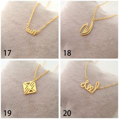 This necklace is a piece of our new collection of Allah necklace made from sterling silver and 14k gold. The collection includes different designs that suit all tastes Kufi/calligraphy, heart/rectangle/triangle shapes, tiny/big sizes. Here is the link for the full collection: https://etsy.me/2Swd0lP All the designs can be made as necklace, bracelet, and earrings. If you also want a complete set that includes a necklace, a bracelet and earrings please get in touch with us. We accept custom orders Elegant Handmade Yellow Gold Name Necklace, Handmade Gold Charm Necklace With Square Pendant, Gold Square Pendant Necklace For Mother's Day, 14k Gold Square Pendant Necklace For Gift, Elegant Handmade Pendant Name Necklace, Modern Gold Plated Charm Necklaces For Gifts, Modern Gold Plated Charm Necklace As Gift, Modern Gold Plated Charm Necklace For Gift, Modern Gold Name Necklace For Gift