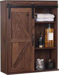 a wooden cabinet with sliding doors and bottles