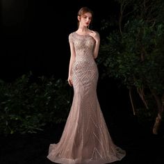 Glamorous Backless Dress With Sweep Train, Elegant Mermaid Wedding Dress With Sweep Train, Elegant Mermaid Hem Wedding Dress, Elegant Fitted Mermaid Wedding Dress, Elegant Full Length Prom Evening Dress, Elegant Fitted Mermaid Hem Wedding Dress, Fitted Long Ball Gown For Prom Season, Fitted Embellished Backless Evening Dress, Glamorous Backless Evening Dress With Sweep Train