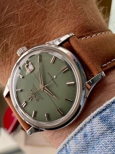 Omega Automatic Constellation Olive Green Dia Vintage Omega Watches Men, Men’s Watch, Classic Watches For Men, Omega Automatic