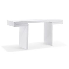 a white table with two legs on the top and one leg raised to the side