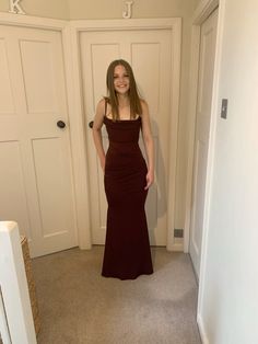 Christmas Dance Dresses Long, Prom Dresses Year 11, House Of Cb Milena Dress, Dark Cherry Red Dress, House Cb Dresses, Dark Red Grad Dress, Red Hoco Dress Long, Dark Red Grad Dresses, Simple Grad Dresses