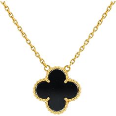 18K Yellow Gold Van Cleef & Arpels Black Onyx Alhambra Necklace Vca Necklace Black, Luxury Pendant Necklace For Evening, Luxury Black Enamel Pendant Necklace, Luxury Silver Necklace With Black Enamel, Luxury Pendant Necklace, Black Enamel Fine Jewelry Necklace, Elegant Black Enamel Pendant Necklace, Timeless Black Enamel Jewelry For Evening, Luxury Black Enamel Jewelry For Formal Occasions