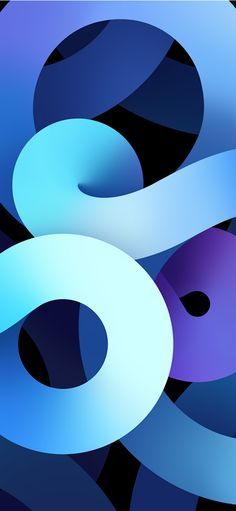 an abstract blue and purple background with circles in the shape of letters that appear to be interlocked