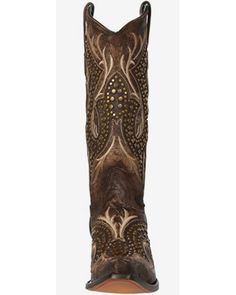 Corral Women's Embroidery & Studs Western Boots - Snip Toe, Taupe Double Rose, Western Boots, Design Inspo, Full Grain Leather, Embellishments, Shoe Boots, Embroidery, Boots, Leather