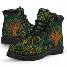 All of our Boots are custom-made-to-order and handcrafted to the highest quality standards. Add style and performance to your footwear collection with a pair of custom printed all-season boots! Features a vibrant double-sided print on water resistant micro-suede material Eco-friendly and 100% Vegan Includes a removable memory foam insole pad for comfort and support. Constructed with high-quality rubber and steel shank outsole for traction and exceptional durability. Boot Tree, Lake Cabin, Fun Clothes, Celtic Tree Of Life, Fairy Dresses, Hippie Shirt, Celtic Tree, Costume Shoes, Closet Door