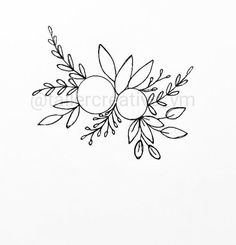 a black and white drawing of some flowers on a white background with the words, i love