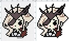 an image of the head of a cow in pixell style, with different colors and sizes