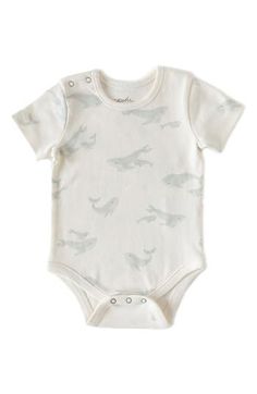 An artistic pattern energizes a short-sleeve bodysuit made from lightweight organic cotton. 100% organic cotton Snaps between legs Machine wash, tumble dry Imported Classic Prints, Baby Whale, Soft Watercolor, Toddler Hat, Cotton Bodysuit, Watercolor Illustrations, Shorts Pants, Short Sleeve Bodysuit, Boy Mom