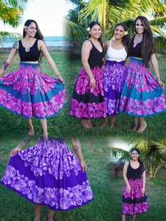 Dance elegantly in our Hula Pa'u Skirts made with colorful prints influenced by the stunning Hawaiian culture. As you dance with grace and feel surrounded by aloha, you will see these skirts are made for comfort and ease. Featuring an adjustable waist and four elastic bands, this ensures a snug fit for most dancers. With so many bright, vibrant and stunning options, finding the perfect print for you or your hula hālau won't be too hard! * 100% Poly Cotton * One size fits most (S-2XL) ~ Up to 60 inch waist. * Below knee length ~ 31 inches long. * 4 elastic bands. * Cut & sewn in Hawaii, USA. * Machine washable. More Made in Hawaii items: https://www.etsy.com/shop/NinthIsle?ref=search_shop_redirect Hawaiian Dance Outfit, Purple Long Skirt For Beach, Long Purple Beach Skirt, Hula Skirt, Hula Dance, Hawaiian Culture, Flower Skirt, Native Style, Native American Fashion