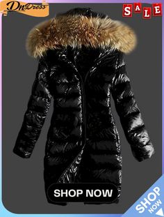 Women's Winter Jacket Winter Coat Parka Windproof Warm Outdoor Street Daily Vacation Zipper Pocket Fur Collar Zipper Hoodie Fashion Casual Street Style Solid Color Regular Fit Outerwear Long Sleeve Cold Weather Parka With Zipper Closure, Cold Weather Long Sleeve Parka With Zipper, Winter Parka With Zipper Closure, Hooded Solid Color Puffer Jacket With Zipper, Solid Hooded Puffer Jacket With Zipper, Solid Hooded Puffer Jacket With Zipper Closure, Solid Color Hooded Puffer Jacket With Zipper, Black Winter Parka With Zipper Closure, Black Zipper Parka For Winter