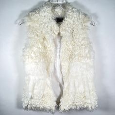 Pologeorgis Women's 100% Real Lamb + Rabbit Fur Vest Xs Off-White Sleeveless Top. Open Front, Sleeveless, Full Lined, Pockets Condition: Gently Pre-Owned. No Flaws! Size: X-Small Underarm-To-Underarm: 17" Length: 22.5" Materials: 100% Real Lamb And Real Rabbit Fur Elegant White Vest For Fall, White Vest Outerwear For Spring, Elegant White Sleeveless Outerwear, Elegant White Vest Outerwear, White Sleeveless Vest For Winter, White Sleeveless Winter Vest, Rabbit Fur Vest, White Sleeveless Top, White Sleeveless