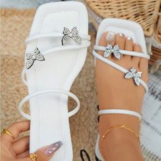 Super Cute And Stylish Ships In 5-10 Business Days Tags: #Shoes #Heels #Party #Newyears #Holiday #Sandals #Gold #Beautiful #Glitter Cheap Silver Sandals With Crystal Embellishments, Prom Sandals Flat, Cute Sandals For Summer Flats, White Open Toe Sandals With Rhinestones, White Rhinestone Open Toe Sandals, White Rhinestones Open Toe Sandals, White Synthetic Sandals With Rhinestones, White Rhinestone Sandals For Vacation, White Rhinestone Sandals For Summer