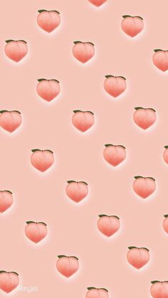 an apple pattern is shown on a pink background