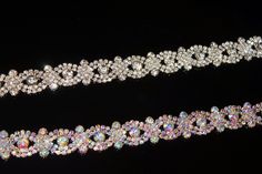 Beautiful crystal rhinestone trim perfect for all your bridal supplies need. Rhinestone have a beautiful brilliance and shine. Rhinestone trim is very flexible, can be cut any size or individual pieces. This rhinestone trim comes in 2 beautiful colors silver and ab. Trim is 3/4'' wide. This listing is available to purchase by the yard (36''). Item ships in 2-3 business days. If you have any question please let us know we are here to help. Adjustable Bridal Belt With Rhinestones And Crystal, Formal Crystal Rhinestone Sash, Formal Crystal Sash With Rhinestones, Formal Crystal Sashes With Rhinestones, Adjustable Crystal Bridal Belt With Rhinestones, Silver Crystal Sashes With Rhinestones, Silver Rhinestone Sashes For Party, Silver Rhinestone Party Sashes, Crystal Bridal Belt With Rhinestones