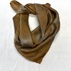 Botanically-dyed-square-silk-scarf-in-brown-grey Diamond And Silk, Organic Dyes, Square Silk Scarf, Brown Silk, Organic Fabrics, Naturally Dyed, Blue Diamond, Northern California, Silk Scarf