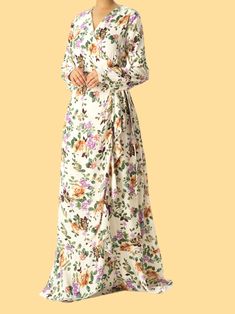 You'll instantly be in love! The Dalila floral print wrapped maxi dress fabric detail finish with high quality fabric. Ultra-chic dress with a surplice. Ruffle-trimmed high-low hem and has full closure. 59inch polyester hand-wash full lined Maxi Wrap Dress, High Low Hem, Chic Dress, Ruffle Trim, Dress Fabric, High & Low, High Low, Quality Fabric, In Love