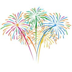 colorful fireworks in the sky with white background