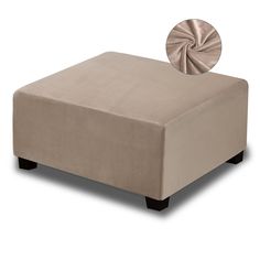 a footstool with a circular design on the top and bottom, sitting in front of a white background