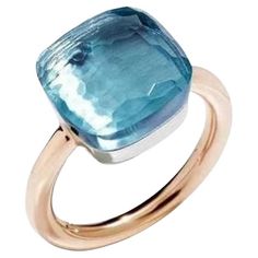 RING TYPE: Gemstone, Solitaire MATERIAL: 18K Rose Gold, 18K White Gold FASHION RING STYLE: Modern PRODUCT TYPE: Ring MODEL NUMBER: PAB2010O6000000OY Pomellato Ring, Mini Ring, London Blue Topaz Ring, White Gold Jewelry, Ring Blue, Put A Ring On It, Pink Ring, Pink Quartz, Blue Topaz Ring