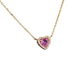 𝓦𝓮𝓵𝓬𝓸𝓶𝓮 𝓽𝓸 𝓛𝓲𝓸𝓷𝓱𝓮𝓪𝓻𝓽 𝓳𝓮𝔀𝓮𝓵𝓻𝔂 𝓢𝓱𝓸𝓹 ♥ Beautiful Pink Sapphire, Diamond Heart Charm Necklace crafted in 14K Gold. *Please check measurements below, items may appear larger on the screen. MEASUREMENTS: 7.5mm x 7.7mm MICRO CABLE LINK CHAIN ITEM DETAILS Made to Order 14-karat Gold Arrives in a Beautiful Jewelry Box. PRODUCT LEAD TIME Most of our products are 'made to order' resulting in different lead times. If the piece is in stock, we ship immediately, but if we do not h Luxury Pink Necklaces With Brilliant Cut, Luxury Pink Necklace With Brilliant Cut, Luxury Pink Necklaces With Diamond Accents, Fine Jewelry Diamond Heart Necklace With Gemstone, Pink Cubic Zirconia Heart Pendant Necklace, Pink Gold Cubic Zirconia Heart Cut Jewelry, Pink Gold Heart Cut Cubic Zirconia Jewelry, Pink Heart Cut Cubic Zirconia Necklace, Pink Gold Heart-shaped Cubic Zirconia Jewelry