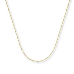 This intricate cable chain necklace for her is styled in 14K yellow gold. The 24-inch necklace secures with a lobster clasp. Yellow Gold Cable Chain Link Necklace, Gold Cable Chain Necklace Fine Jewelry, Classic 14k Gold Cable Chain Necklace, 14k Gold Cable Chain Necklace Fine Jewelry, 14k Gold Fine Jewelry Cable Chain Necklace, 14k Gold Cable Chain Necklace In Fine Jewelry Style, 14k Yellow Gold Cable Chain Necklace, Yellow Gold Cable Chain Necklace, Everyday Yellow Gold Cable Chain Necklace