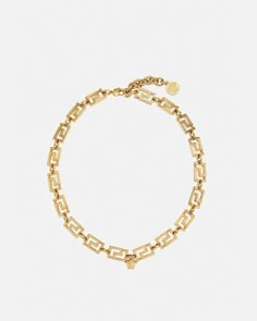 Versace Greca Necklace for Women | US Online Store Versace Choker Necklace, Versace Necklace Women, Greek Necklace, Dress Reference, Versace Necklace, Versace Jewelry, Versace Gold, Women Power, Versace Accessories