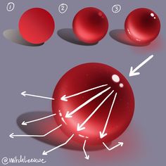 an image of some red balls with arrows pointing to the top one and bottom one