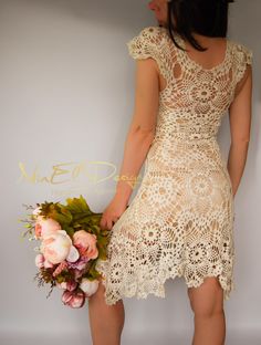 BEIGE Crochet Dress Beach Crochet Wedding Dress Unique Lace - Etsy Fitted Beige Lace Crochet Dress, Beige Fitted Lace Crochet Dress, Elegant Crochet Wedding Dress With Lace Patchwork, Elegant Crochet Dress With Lace Patchwork For Wedding, Elegant Crochet Lace Dress For Wedding, Fitted Crochet Dress With Lace Trim For Wedding, Bohemian Lace Dress With Crochet Details, Bohemian Fitted Lace Dress With Crochet Details, Fitted Bohemian Dress With Lace Back