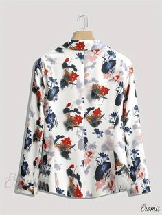 Eromis - Womens Plus Size Floral Print Casual Blazer with lapel collar, single breast button, and slim-fit design including pockets Floral Printing, Casual Blazer, Lapel Collar, Single Breasted, Collar Styles, Floral Print, Weaving, Floral Prints, Slim Fit