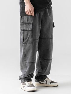 Elevate your casual style with our Straight Leg Cargo Jeans. Crafted from a blend of premium cotton and polyester, these jeans offer a comfortable fit and durability. The package includes one pair of jeans, perfect for everyday wear. Stay fashionable with the timeless appeal of cargo pockets and the versatility of a straight-leg silhouette. Specifications: Material: Cotton, Polyester Package included: 1*Jeans. Size Chart (inches): Size Waist Hip Length S 29.1 48 40.2 M 30.7 49.6 40.6 L 32.3 51.2 Casual Relaxed Fit Cargo Jeans With Multiple Pockets, Casual Denim Blue Jeans With Patch Pockets, Casual Denim Blue Jeans With Pockets, Relaxed Fit Jeans With Pockets For Outdoor, Hip Hop Style Cotton Cargo Jeans For Outdoor, Baggy Urban Jeans For Outdoor, Urban Style Baggy Jeans For Outdoor, Relaxed Fit Jeans For Outdoor, Urban Baggy Jeans For Outdoor