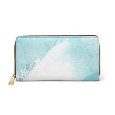 Subtle Abstract Ocean Blue And White Print Womens Zipper Wallet Clutch Purse Modern Clutch Wallet With Zipper Closure, Blue Wallets With Zipper Pocket For Everyday Use, Everyday Blue Wallet With Zipper Closure, Blue Wallets With Zipper Closure For Daily Use, Blue Wallet With Zipper Closure For Daily Use, Blue Rectangular Wallet With Zipper Pocket, Blue Portable Wallets For Daily Use, Blue Wallet With Zipper Pocket For Daily Use, Modern Wallets For Daily Use