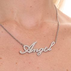 Hand set cubic zirconia stones in steel reading “Angel” Rollo chain adjustable between 100% stainless steel Saved Items, Name Plate, Loki, Cubic Zirconia, Angel, Stainless Steel, Chain, Reading, Stone