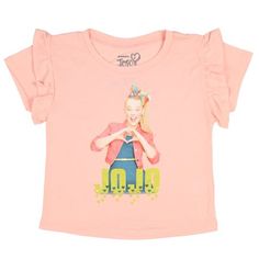 Nickelodeon Jojo Siwa Heart Licensed Toddler T-Shirt (2T) These are 100% officially licensed Jojo Siwa products, guaranteed or your money back!. JoJo is a dancer best know for her role on Dance Moms and her appearances on Nickelodeon television. Her look is always accented by the large bow she wears in her hair. Her daily vlog is a must for many. This tee features Jojo making a heart shape with her hands with a glitter-accented script logo that reads "JOJO". The crew neck top is 65% polyester/35 Daily Vlog, Jojo Siwa, Script Logo, Large Bow, Womens Robes, Kids Outfits Girls, Crew Neck Top, Dance Moms, Nickelodeon